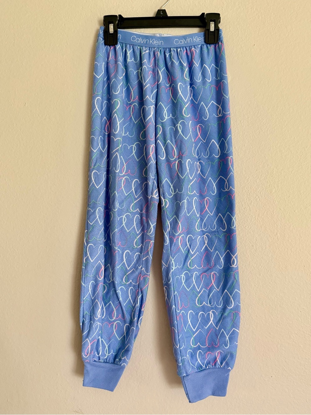 Calvin Klein Girls' Blue Heart Print Pajama Pants